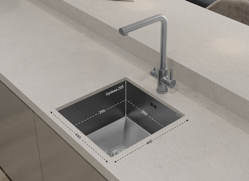 Мойка для кухни GranFest METAL 4444 4444 нерж