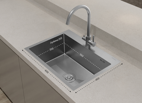 Мойка для кухни GranFest METAL 6045 6045 нерж