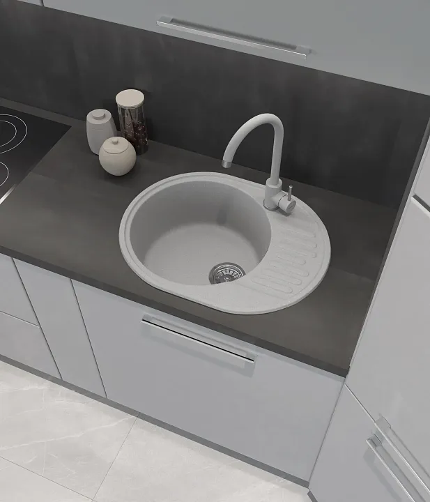 Мойка для кухни GranFest QUARZ GF-QUARZ 58 58 серый Мойка для кухни GranFest QUARZ GF-QUARZ 58 58 серый
