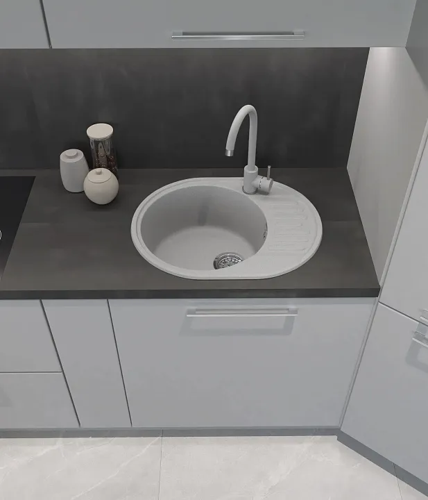 Мойка для кухни GranFest QUARZ GF-QUARZ 58 58 серый Мойка для кухни GranFest QUARZ GF-QUARZ 58 58 серый