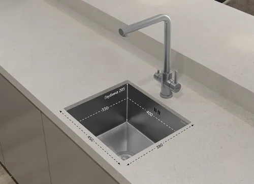 Мойка для кухни GranFest METAL 4538 4538 PVD графит